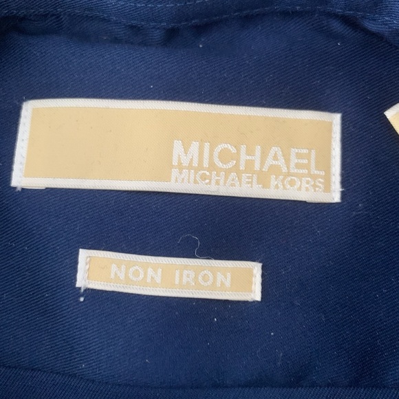 NWT Michael Kors Non-iron Blue Graphite Dress Shirt, MSRP $98 - Picture 2 of 4